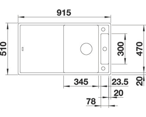 Dessin d''un évier avec dimensions
