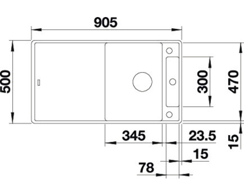 Dessin technique d''un évier avec dimensions