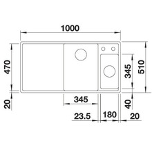 Blanco AXIA III 6 S Spüle BxT 1000x510 mm Silgranit vulkangrau inkl. Glasschneidbrett und Multifunktionsschale 527228