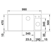 Blanco AXIA III 6 S-F Spüle BxT 990x500 mm Silgranit softweiss inkl. Holzschneidbrett und Multifunktionsschale 527050