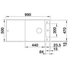 Blanco AXIA III XL 6 S-F Spüle BxT 990x500 mm Silgranit softweiss inkl. Holzschneidbrett 527054