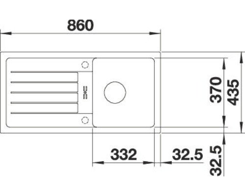 Dessin technique d''un évier avec dimensions