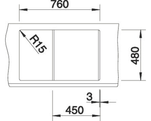 Dessin technique d''un évier avec dimensions