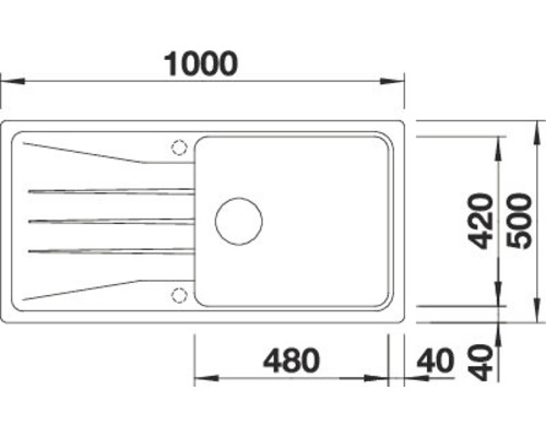 Technische Zeichnung einer Duschwanne mit Maßangaben.