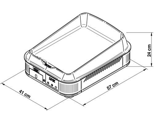 Boîte de transport en plastique, dimensions 41 x 57 x 24 centimètres