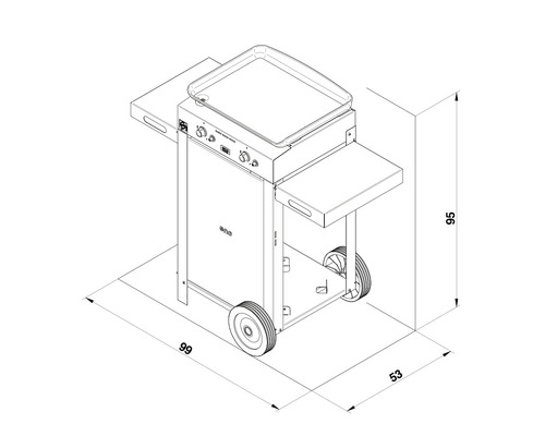 Dessin d''un gril avec dimensions.