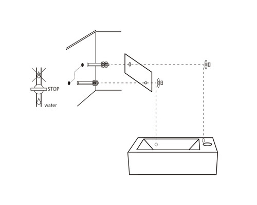 Instructions d''installation d''une baignoire avec fixation murale