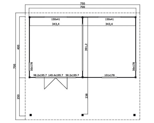 Plan d''un abri de jardin avec dimensions