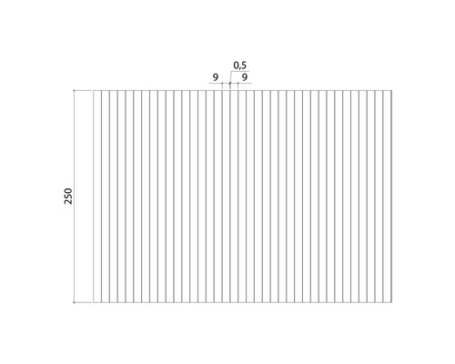 Abbildung eines Lattenrosts mit Maßangaben