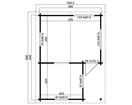 Plan d''un abri de jardin avec des mesures