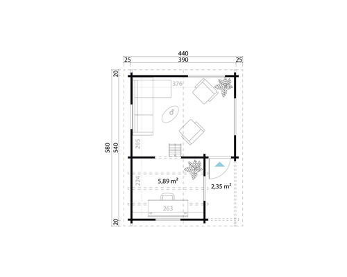 Plan d''un abri de jardin avec dimensions et aménagement