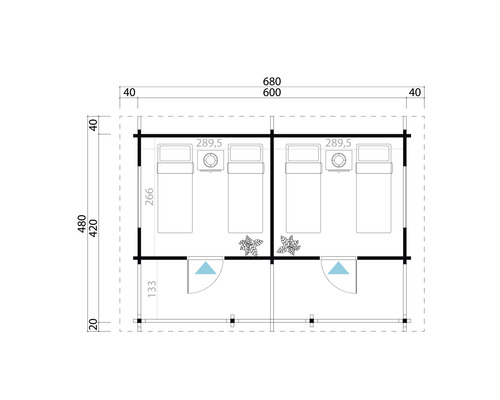 Plan d''une maison jumelée avec dimensions