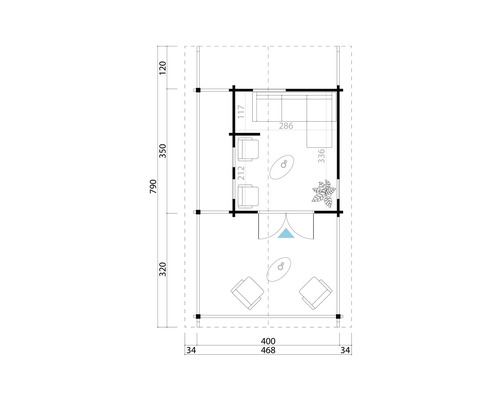 Plan d''un chalet de jardin avec dimensions