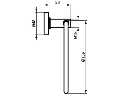 Schéma technique d''un porte-serviettes avec dimensions