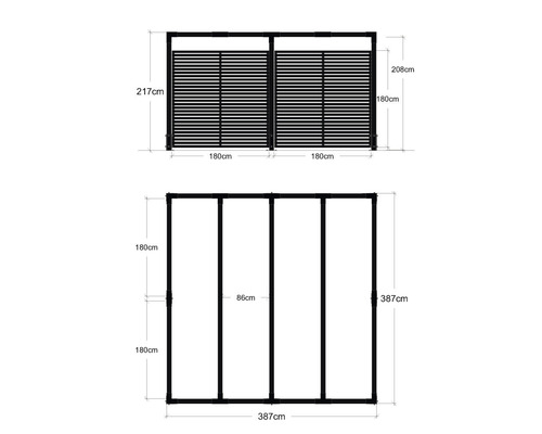 Schéma technique d''un pavillon avec dimensions