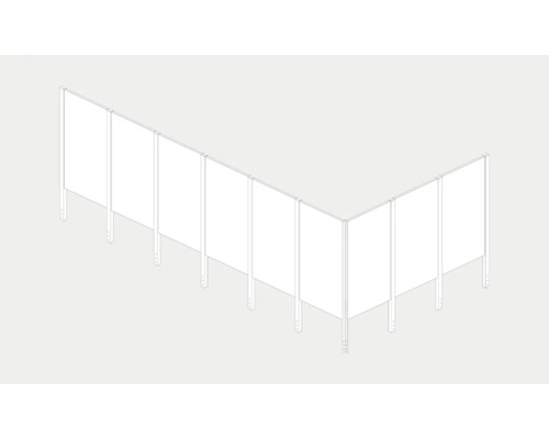 Illustration d''un système de cloisons de séparation en forme de L pour la division de l''espace