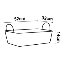 Image d''un récipient mesurant 52 cm de long, 32 cm de large et 14 cm de haut.