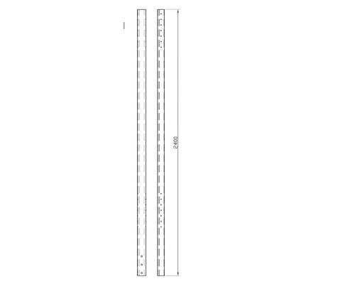 Dessin technique d''un profilé de 2400 millimètres de long