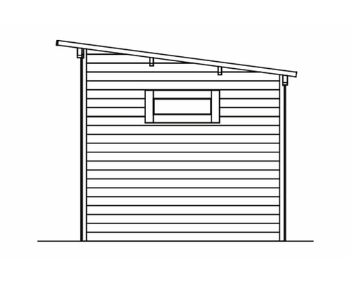 Illustration d''un abri de jardin avec fenêtre et toit monopente