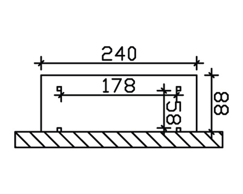 Technische Zeichnung mit Maßangaben in Millimetern