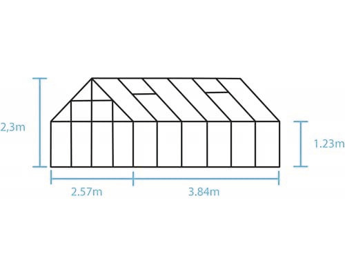 Illustration d''une serre avec des dimensions