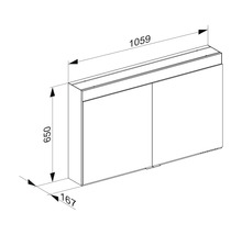 Armoire de toilette à LED KEUCO Edition 400 lxhxp 106x65x16.7 cm argent