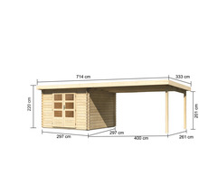 Dimensions d''un abri de jardin en bois avec carport