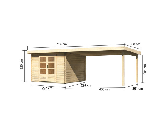 Dimensions d''un abri de jardin en bois avec carport