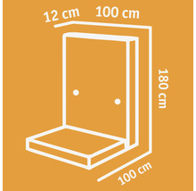 L-Stein Winkelstein Sichtbeton bewehrt grau 100 x 12 x 180 cm Fusstiefe = 100 cm