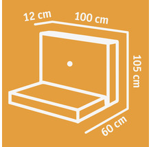 L-Stein Winkelstein Sichtbeton bewehrt grau 100 x 12 x 105 cm Fusstiefe = 60 cm