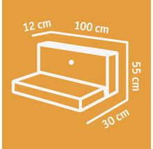 L-Stein Winkelstein Sichtbeton bewehrt grau 100 x 12 x 55 cm Fusstiefe = 30 cm
