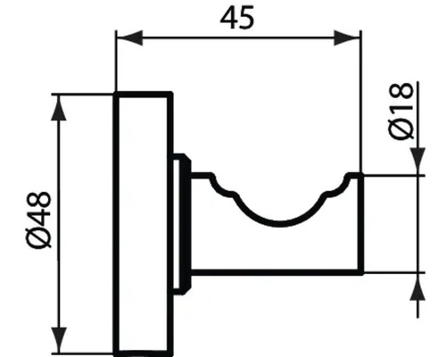 Dessin technique d''un accessoire de salle de bain avec dimensions