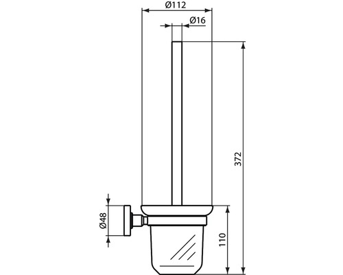 Dessin technique d''un porte-brosse de toilette avec dimensions