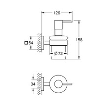 Schéma technique d''un distributeur de savon avec dimensions