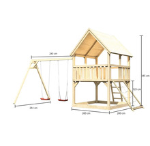 Aire de jeux avec balançoire en bois mesurant 200 x 200 x 345 centimètres