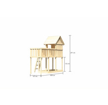 Tour de jeux cabane de jeux Karibu Frieda 107 x 107 cm en bois composée d'une extension