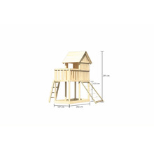 Tour de jeu en bois avec échelle et filet d''escalade, hauteur 291 cm