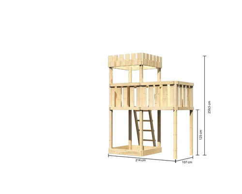 Spielturm aus Holz mit Abmessungen