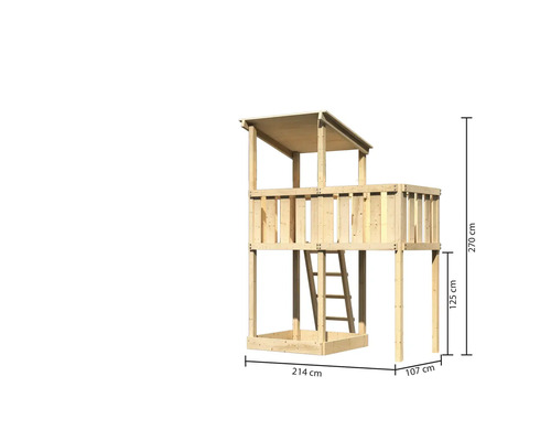 Maison de jeux en bois avec dimensions