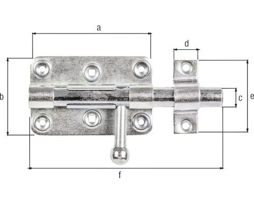 Dimensions d''un verrou àTargette