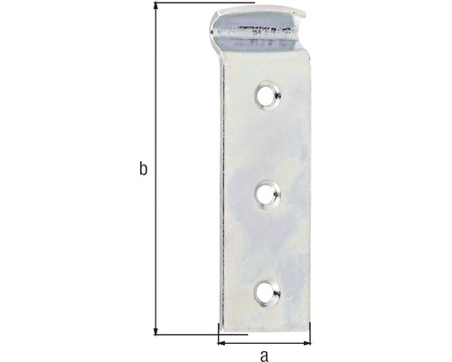 Ferrure d''accrochage métallique avec trois trous de fixation