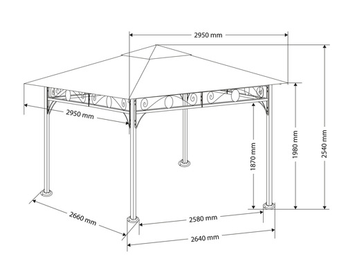Image d''un pavillon avec dimensions