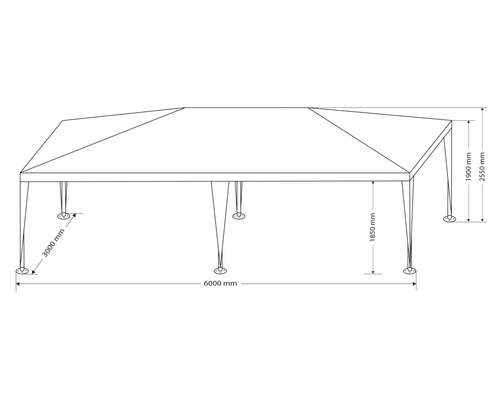 Illustration d''un pavillon avec indication des dimensions