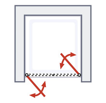 Illustration de la fonction pivotante d''une cabine de douche