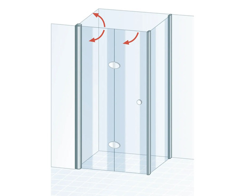 Duschkabine mit Pendeltür