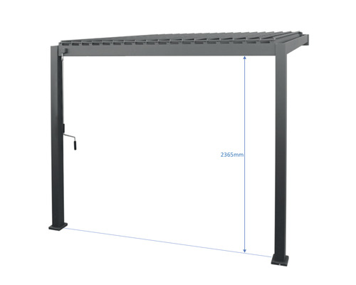 Pergola d''une hauteur de 2365 mm.