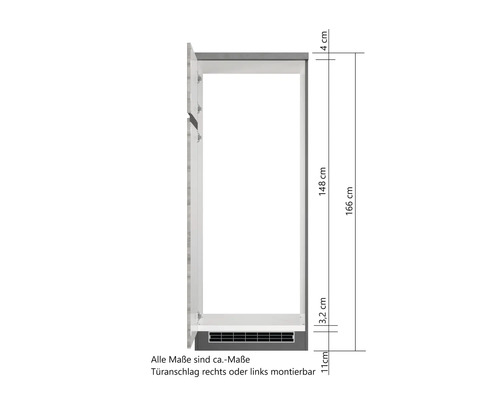 Schrank mit Massangaben für die Planung