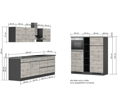 Image d''un bloc de cuisine avec dimensions