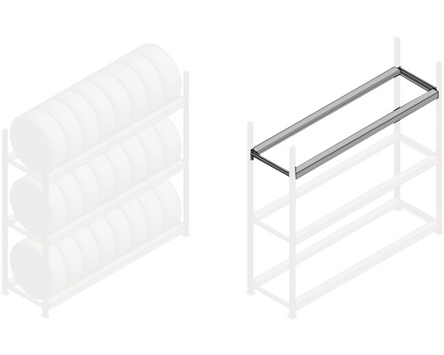 Étagère avec traverse pour le stockage des pneus
