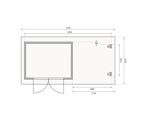 Plan d''un pavillon de jardin avec dimensions